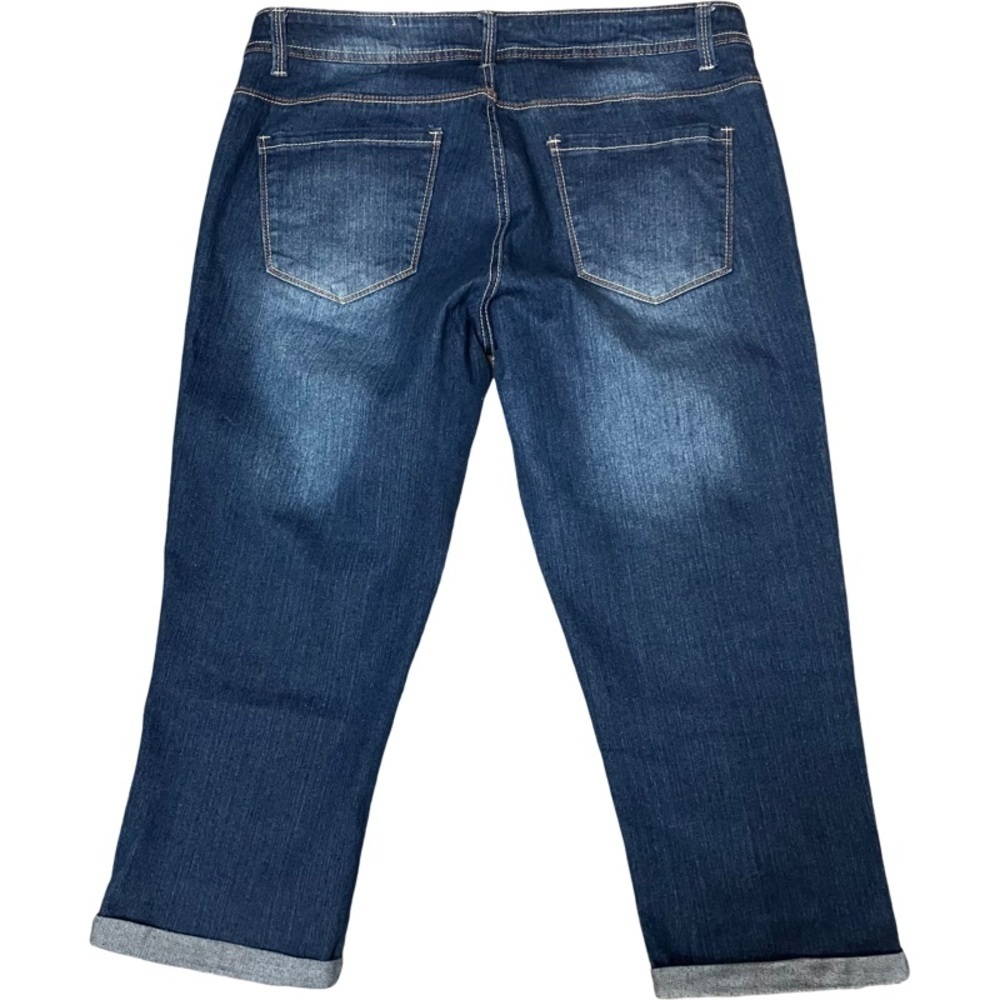 JONATHAN MARTIN Cuffed Capri Denim Jeans SIZE 12 Blue Stretch - Picture 5 of 10